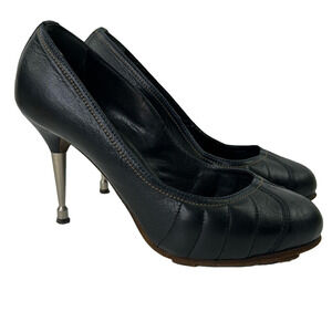 Diesel Women's Black Leather Heels Sexy Pumps